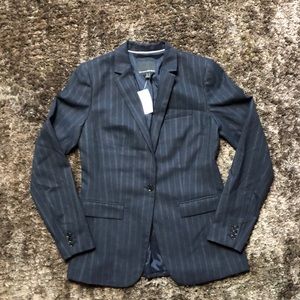 Classic Navy w/ Pinstripe Blazer. 8 Tall